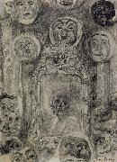 James Ensor Mirror with Skeleton or The Devil-s Mirror oil painting picture wholesale